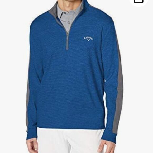 Callaway Other - CALLAWAY Men's Long Sleeve Blue/Grey Fineline 1/4 Zip Jacket, Size M